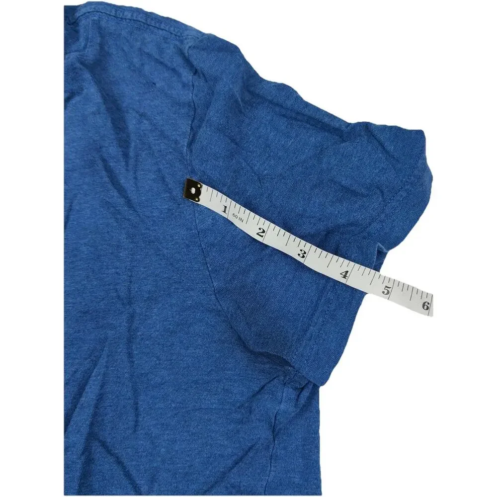 Banana Republic Shirt Mens Medium Blue Short Sleeve V Neck Tagless Tee Casual